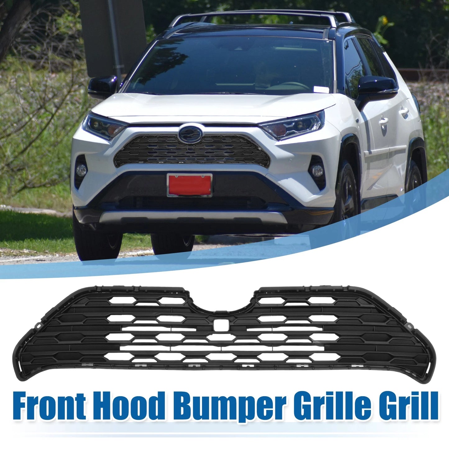 Front Hood Bumper Grille with Camera Hole for Toyota RAV4