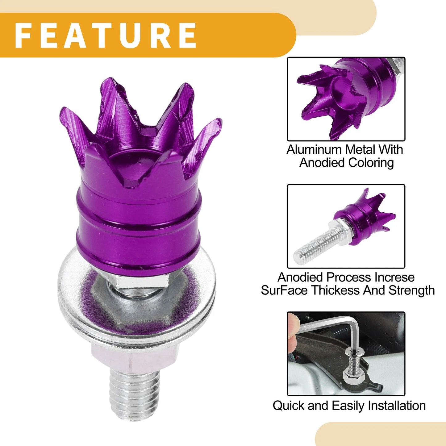 License Plate Screws Cover 40mm 4Pcs for Universal Motorcycle M6