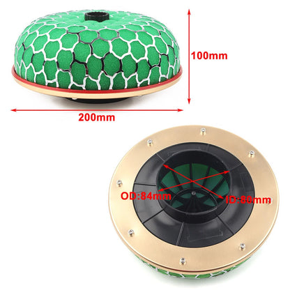 1x Green 3" High Flow Washable Mushroom Air Intake Filter for Car