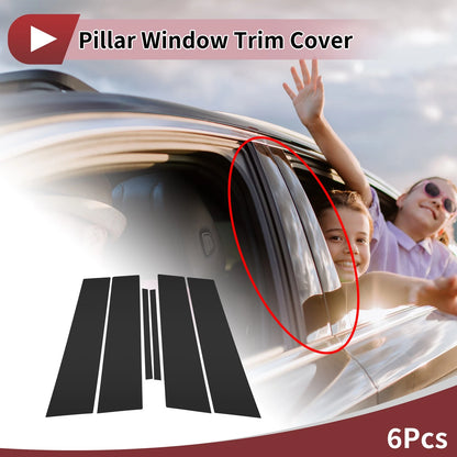 Black Door Pillar Window Trim 6 x Pcs for Lexus ES (2018-2025)