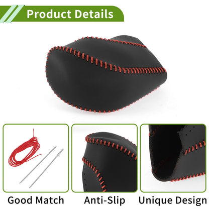 Black Red Faux Leather Gear Shift Knob Cover for Toyota Highlander (2008-2013)