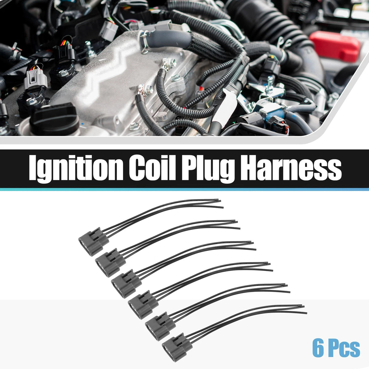 6pcs Ignition Coil Connector for Nissan Frontier (2005-2017) Nissan Titan