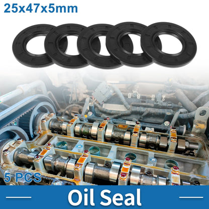 Oil Seal 5 Pcs Seal Ring Rotary Shaft Nitrile Rubber 25x47x5mm for Make Model
