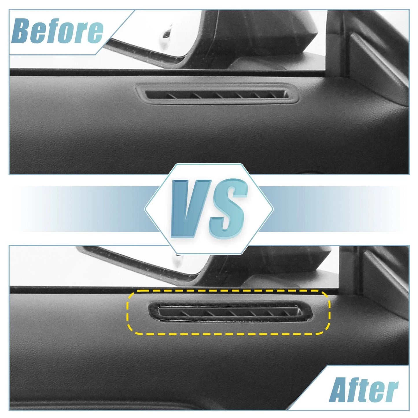 2 x Carbon Fiber Side Air Outlet Sticker Trim for Ford Mustang (2015-2020)