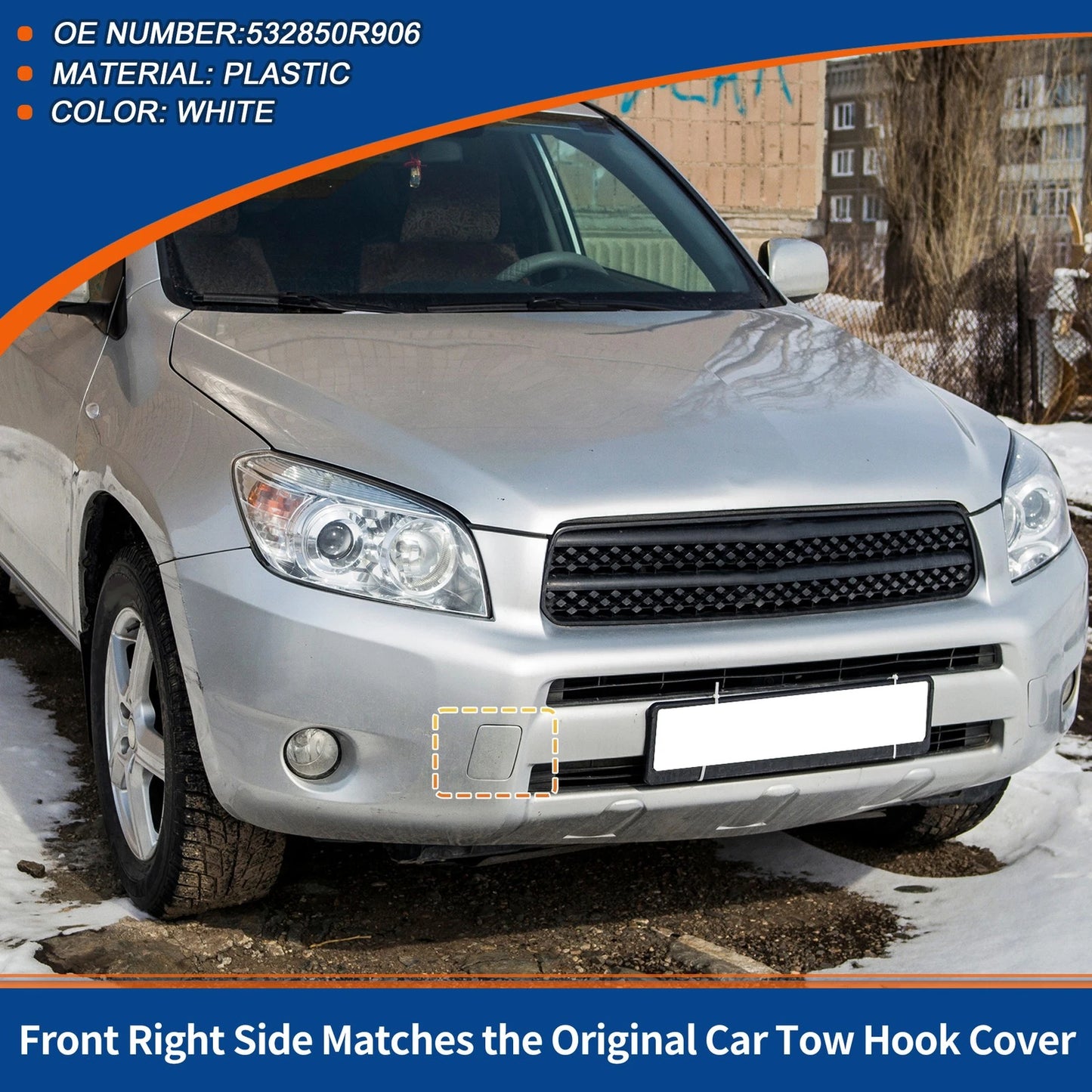 Front Tow Hook Cover for Toyota Rav4 (2009-2011) - White