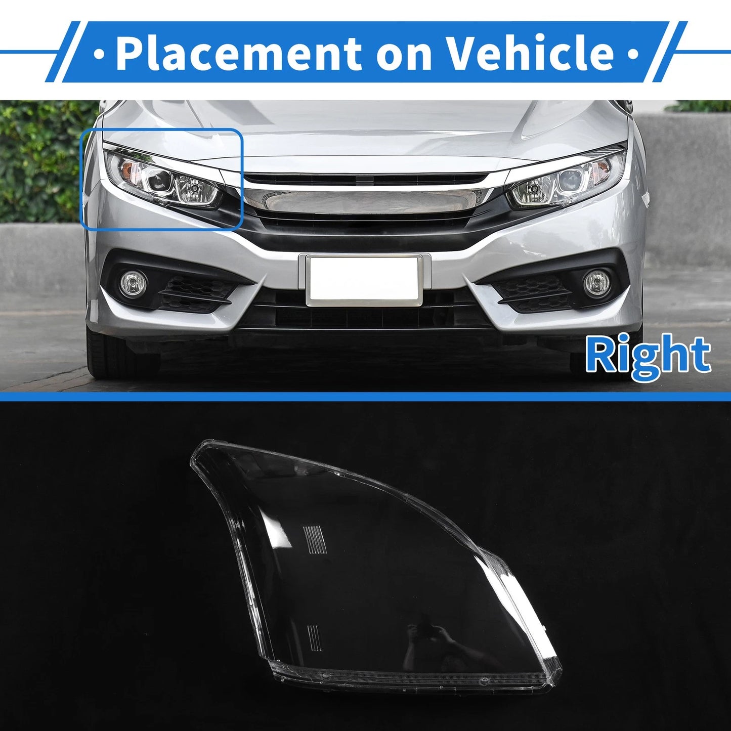 Front Right Headlight Lens Cover for Toyota Prado (2003-2009)