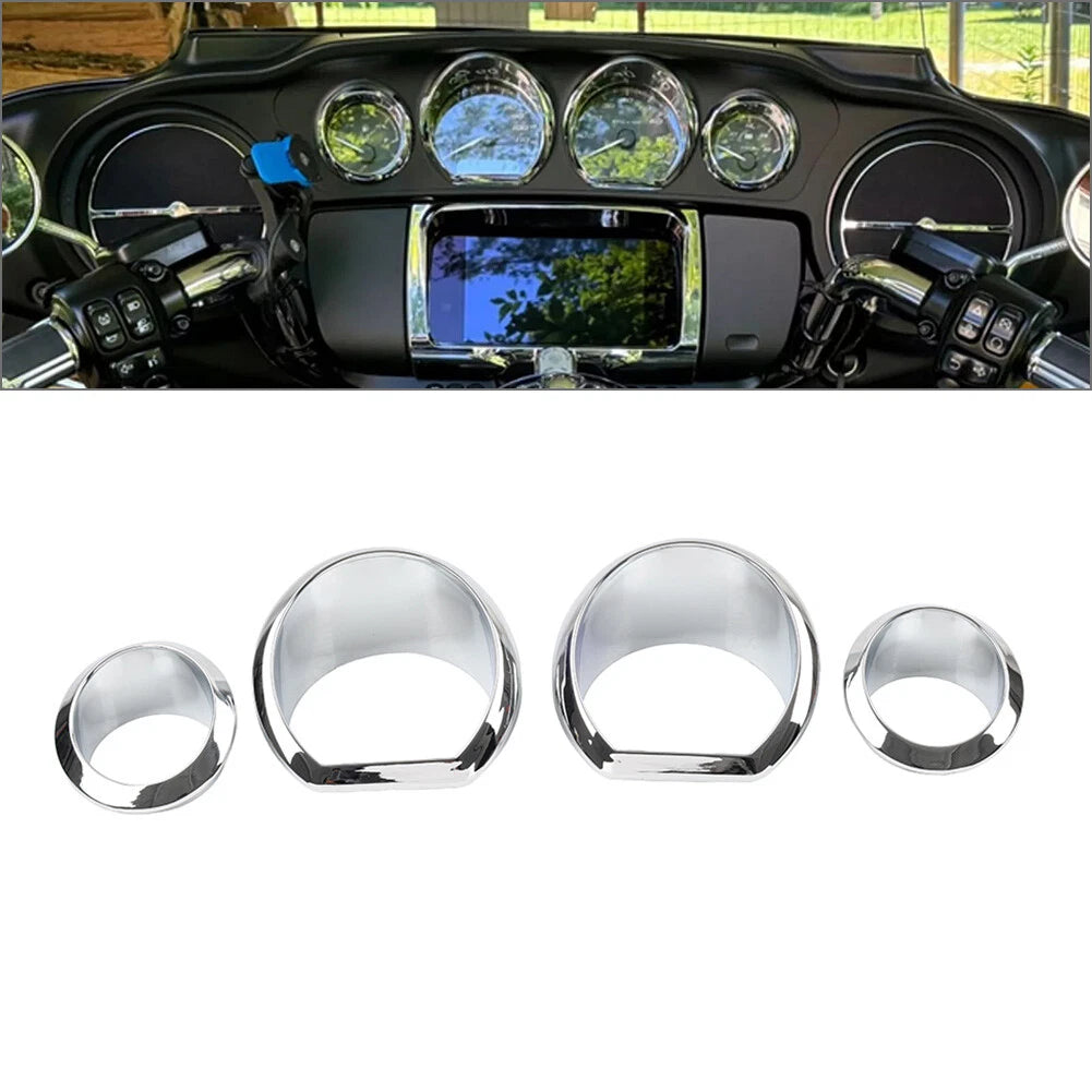 Chrome Gauge Bezel Trim Ring for Harley Touring Electra Street Glide (14-23)
