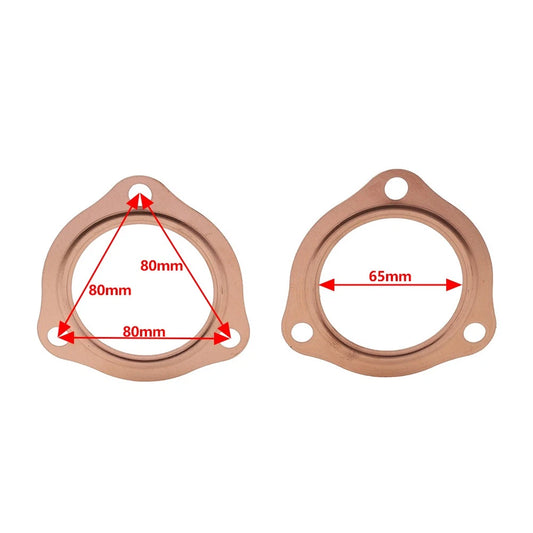 2 x 2.5" Copper Header Pipe Collector Flange Gaskets for Chevy SBC BBC (1960-2023)