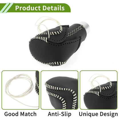 Gear Shift Knob Cover for Toyota CH-R 2018-2022 Black Beige Faux Leather