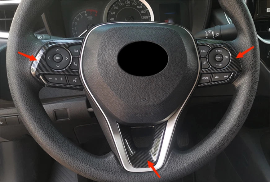 Steering Wheel Frame Cover Trim for Toyota Corolla Cross (2020-2023) Carbon Fiber