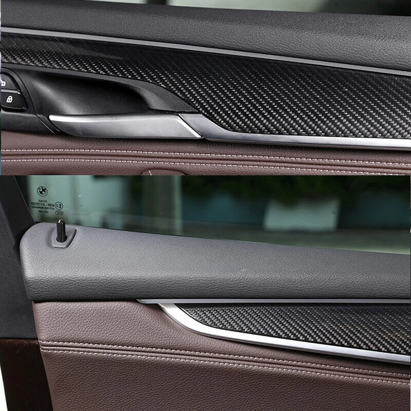 Real Carbon Fiber Interior Door Panel Overlay Cover For BMW X5 2014-2019