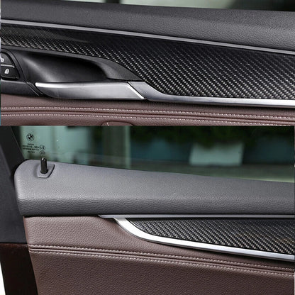Real Carbon Fiber Interior Door Panel Overlay Cover For BMW X5 2014-2019