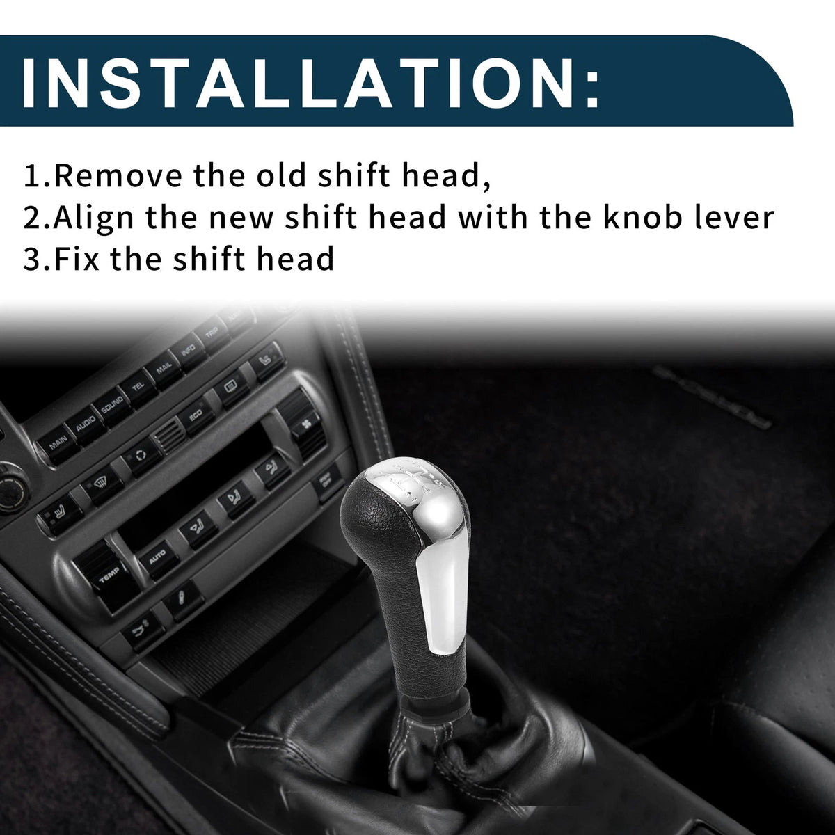 5 Speed Manual Gear Shifter Knob for Chevrolet Spark Plastic Chrome (2011 - 2016)