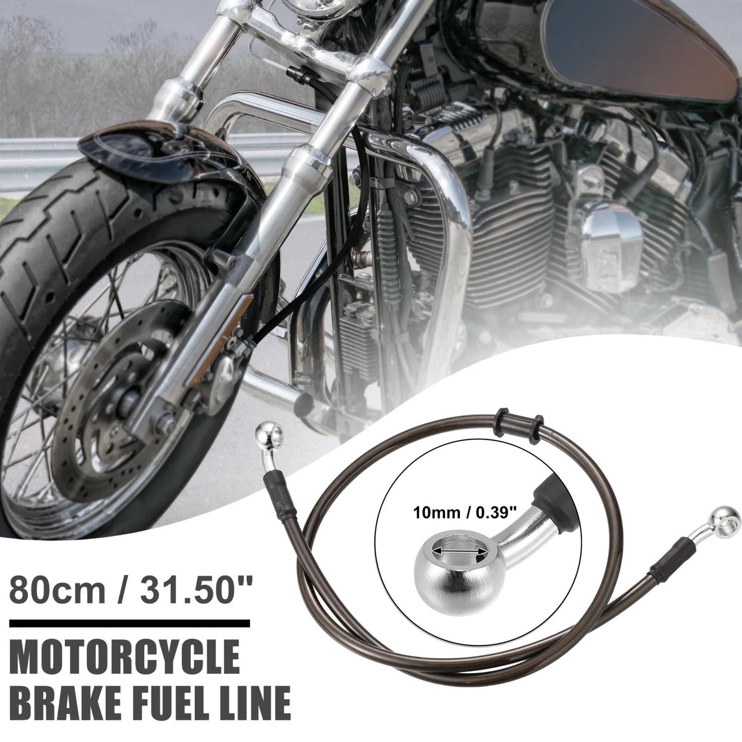 80cm 31.50" Braided Brake Clutch Oil Hose Line Pipe for ATV Dirt Bike