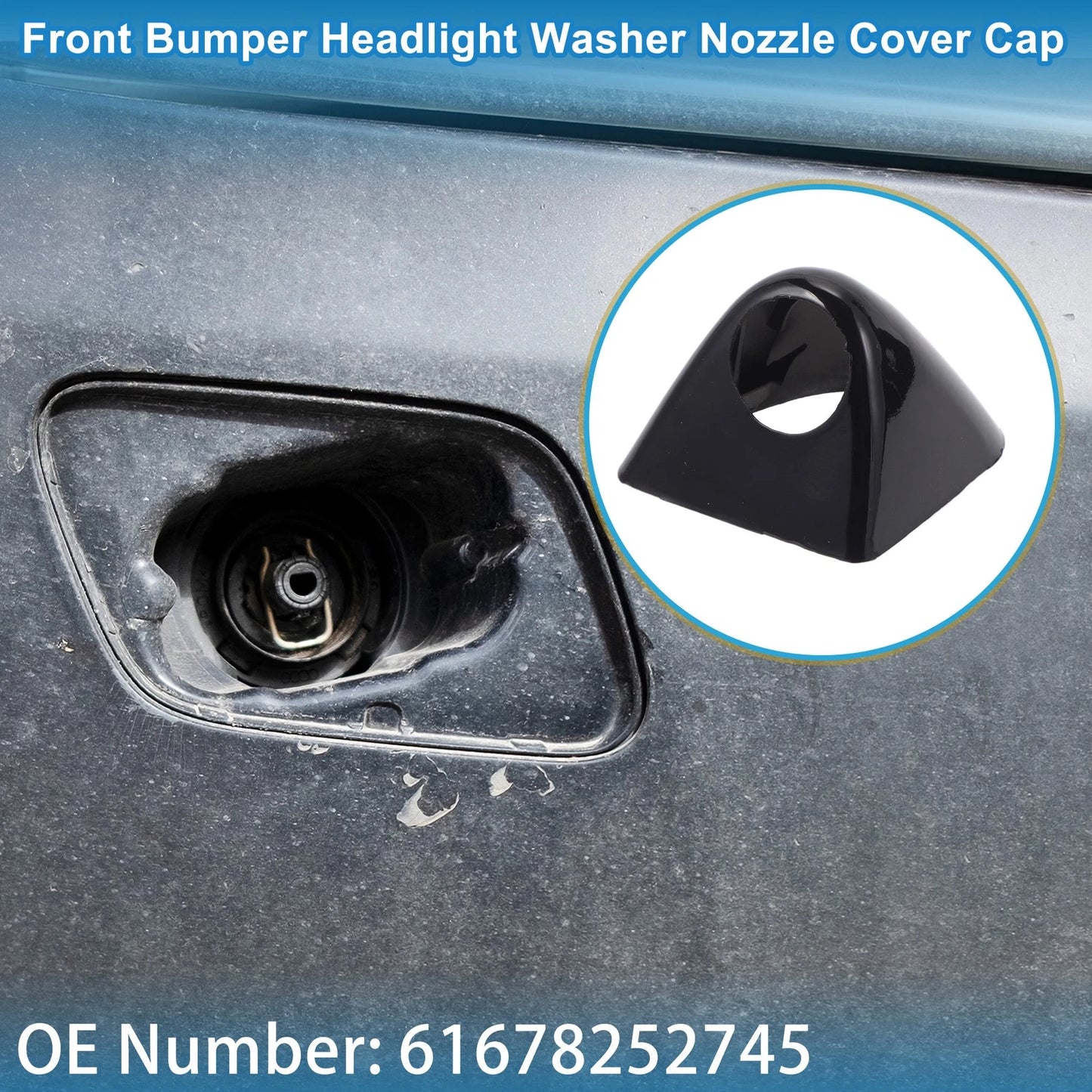 Front Left Washer Nozzle Cover for BMW X5 (2000-2003) Black