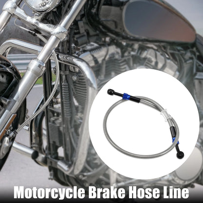 90 Degree Brake Hose Motorcycle Braided Line Tube 70cm Silver Tone for Motorcycle