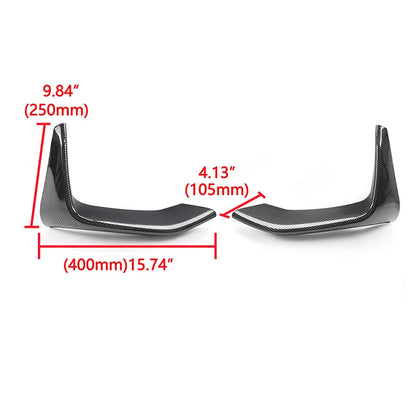 Carbon Black Front Bumper Upper Vent Cover & Lower Splitters for BMW F80 M3 F82 M4 (2012-2019)