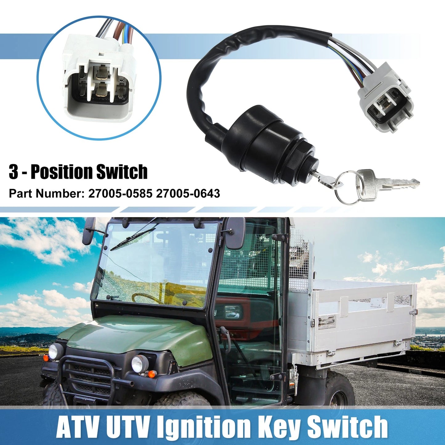 Ignition Key Switch for Kawasaki KAF 1000 Mule PRO DX
