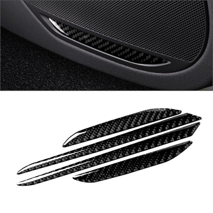 Carbon Fiber Black Interior Door Horn Panel Cover Trim for Audi A4 A5 (2008-2016)