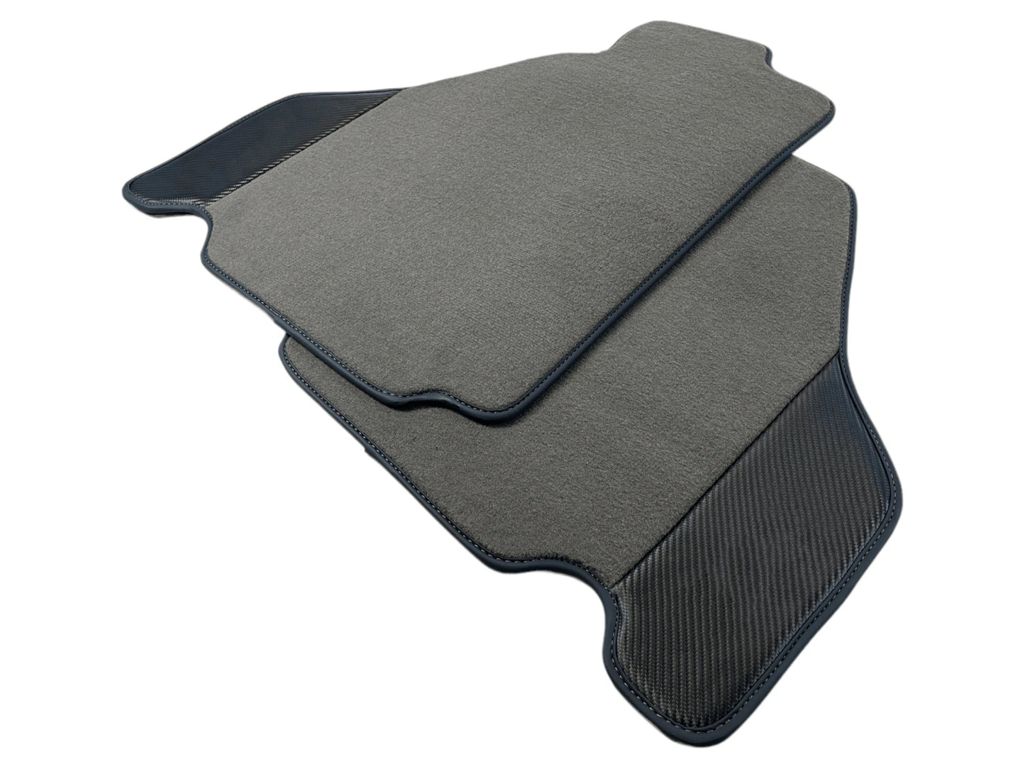 Gray Floor Mats for Ferrari F430 2004-2009 Carpet Carbon Fiber Leather