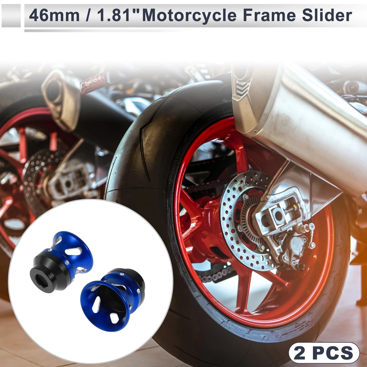14mm Aluminum Alloy Motorcycle Slider Frame 2 x for Motorcycle