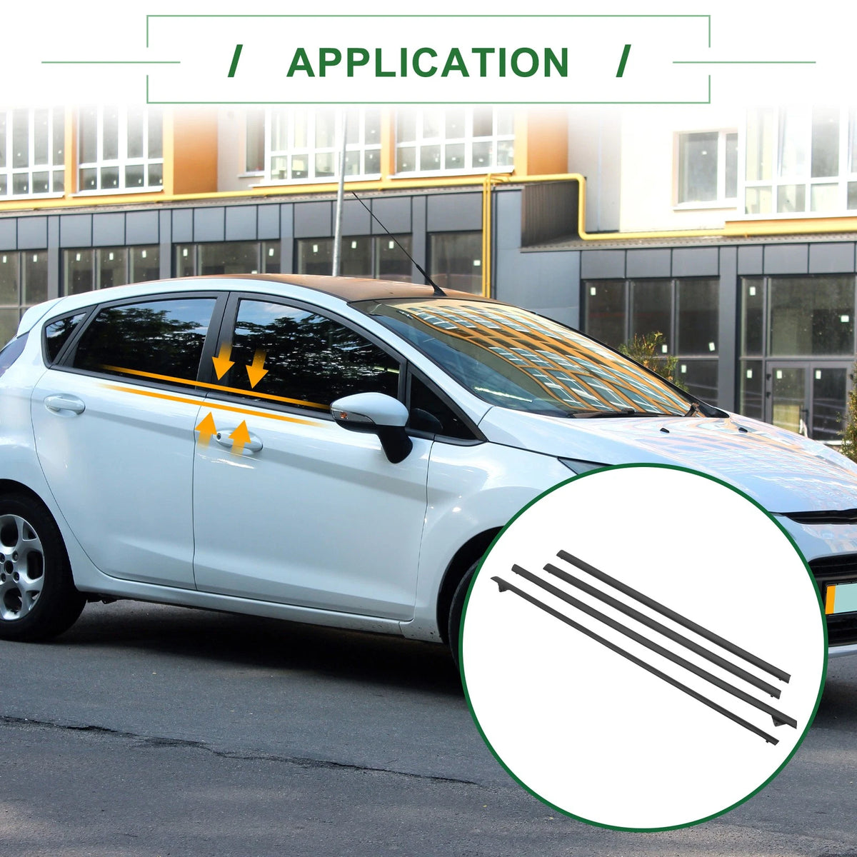 4 x Weatherstrip Window Seal for Ford Fiesta (2009-2013) Black