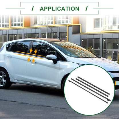 4 x Weatherstrip Window Seal for Ford Fiesta (2009-2013) Black