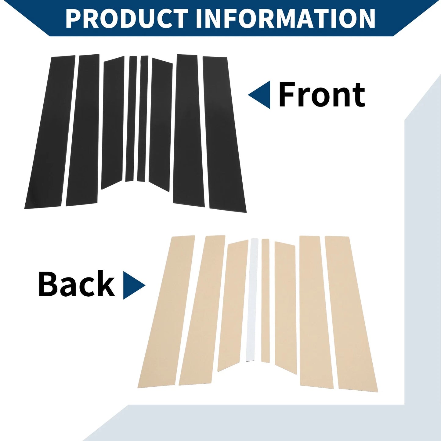 8 Pcs Door Pillar Window Trim for Ford Territory (2019-2021) Black