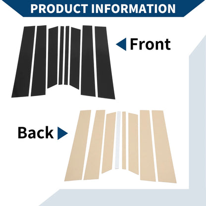 8 Pcs Door Pillar Window Trim for Ford Territory (2019-2021) Black