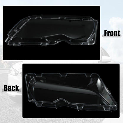 Car Front Headlight Lens Cover for BMW E46 2002-2005 (2 x Covers)