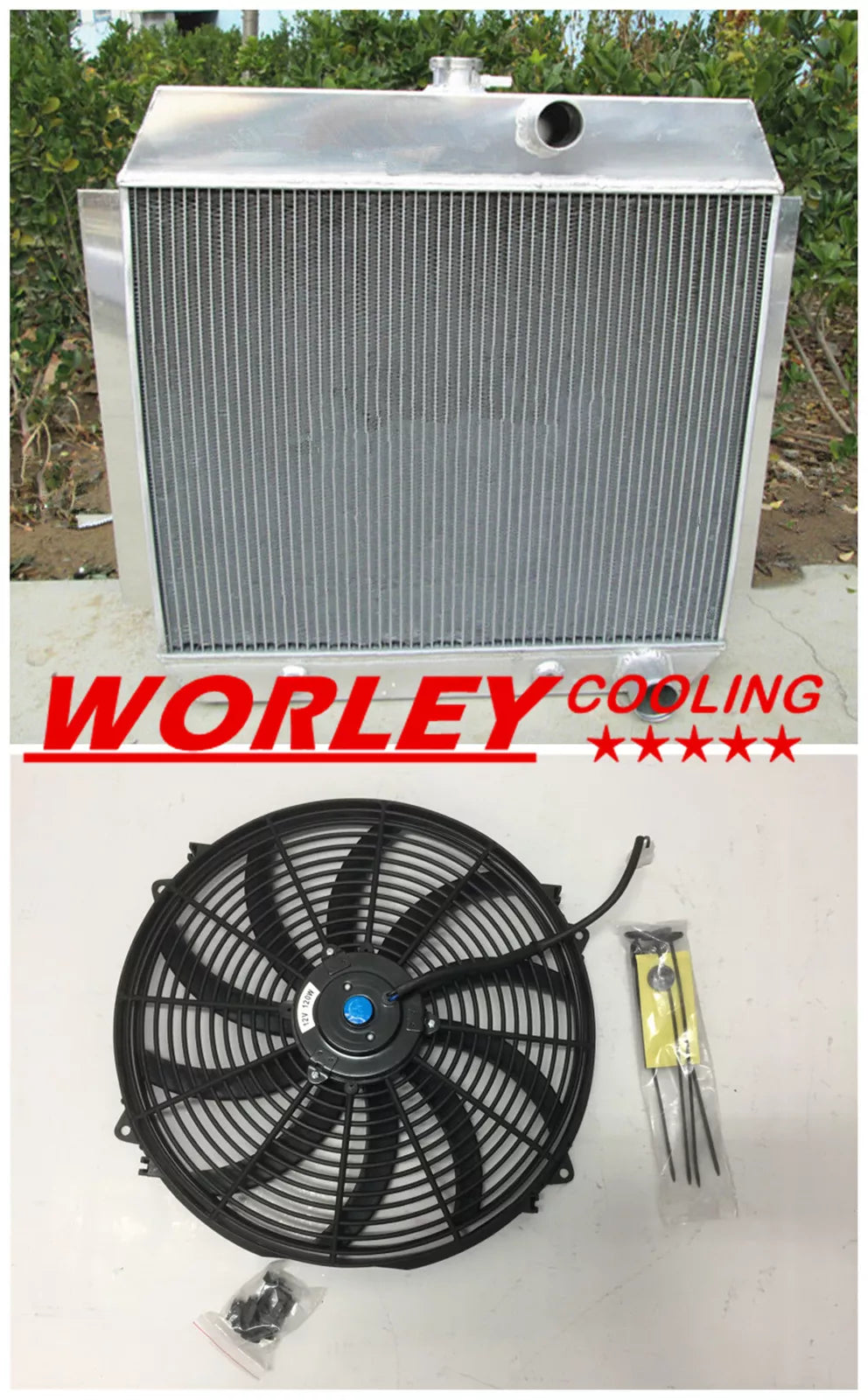 3ROW Radiator for CHEVROLET CORVETTE C1 235 IN3 L6 (1953-1955) + FAN