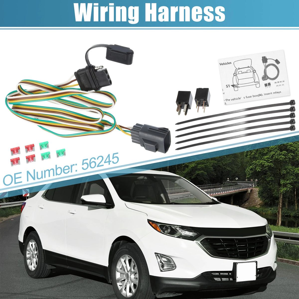 4 Pin 4 Way Trailer Wiring Harness for Chevrolet Traverse (14 - 17)