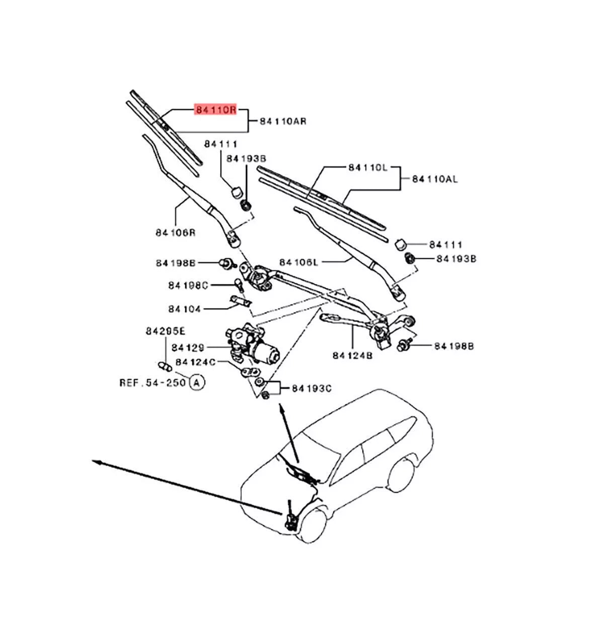 Right Wiper Blade for Mitsubishi L200 Triton (2015-2022)