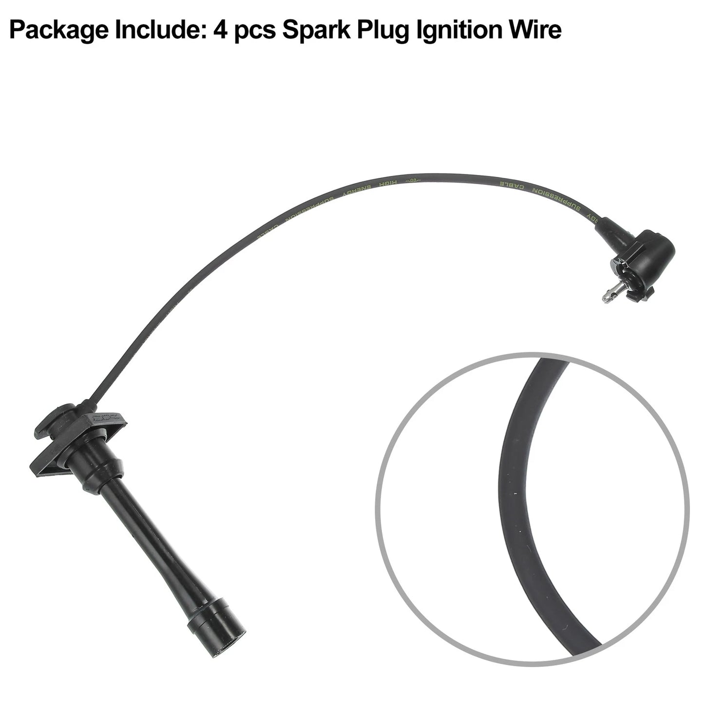 4pcs Spark Plug Ignition Wires for Toyota Celica (1994-1997) Black