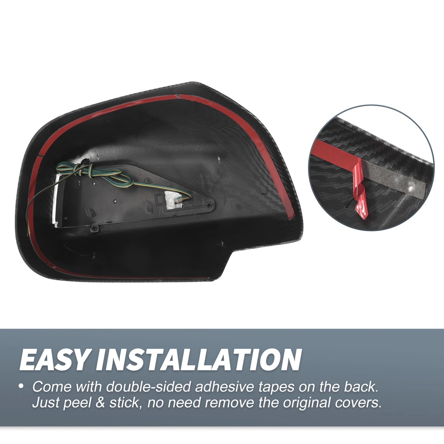 Rearview Mirror Cover Overlay Black Carbon Fiber for Lexus RX330 RX300 (2003)