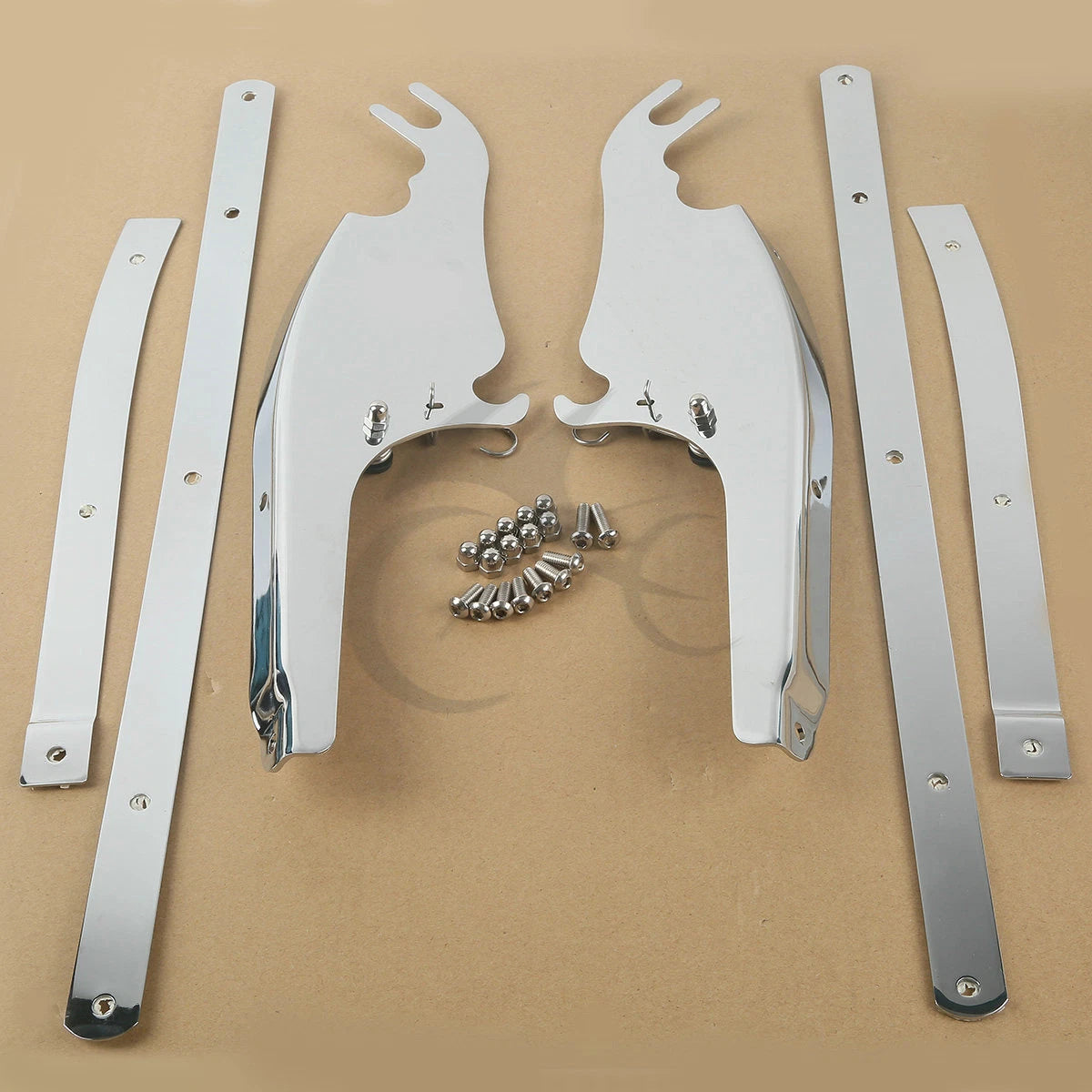 Chrome/Black Windshield Mount Bracket for Harley Softail Fatboy (2000-2017)