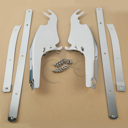 Chrome/Black Windshield Mount Bracket for Harley Softail Fatboy (2000-2017)