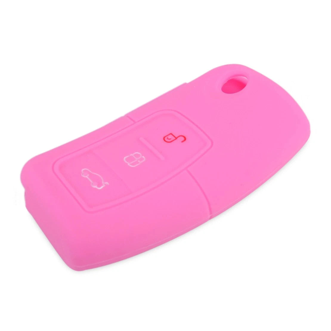 Silicone Key Cover 2 x Button Pink Protective Case for Ford Mondeo Kuga
