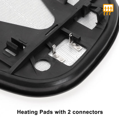 Left Side Heated White Mirror Glass for Toyota RAV4 (1994-2000)