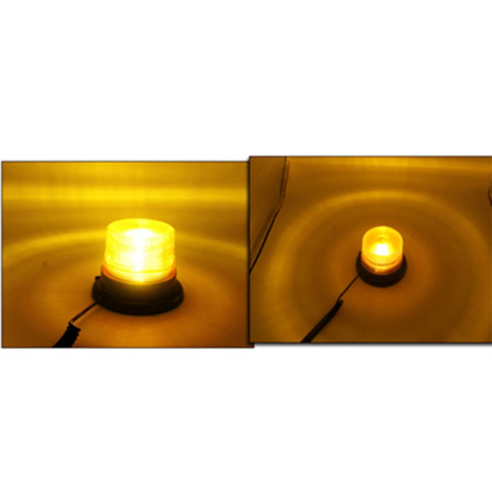 Magnetic 12V LED Amber Emergency Strobe Light for Universal Car
