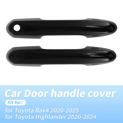 Door Handle Cover Protector for Toyota Rav4 Highlander (2020-2024) Glossy Black