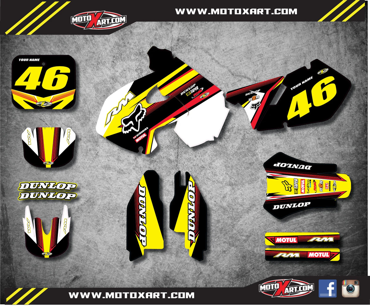 Custom Graphic Kit Speeder Style for Suzuki RM 125 (1999-2000) Stickers Decals