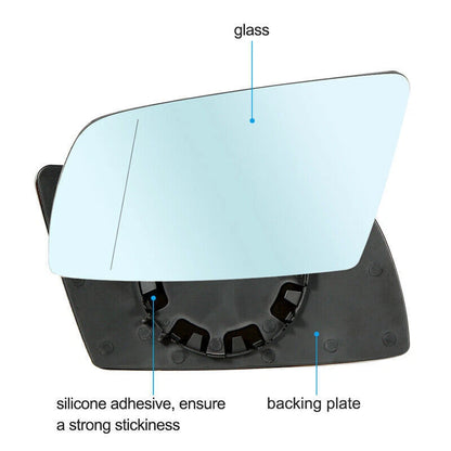 Heated Blue Left Wing Mirror Glass for BMW E60 E61 E63 E64 525i 530i (03-10)