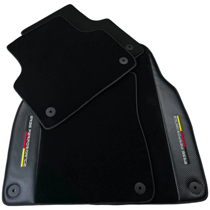 Black Floor Mats for Audi A6 C6 Sedan Facelift 2008-2011 with Carbon (2 pcs)