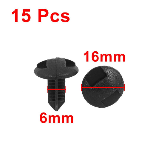 16mm Black Plastic Rivets Clips Fasteners for Toyota