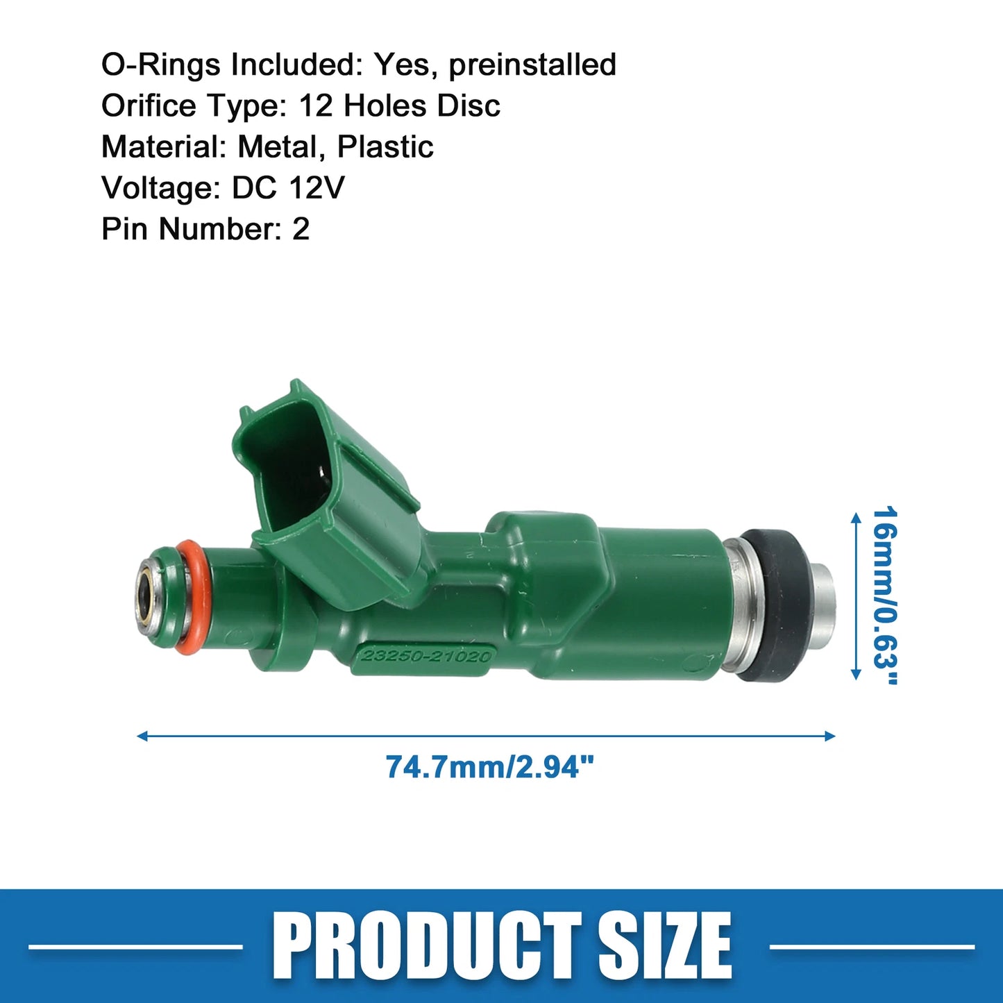 Fuel Injector 4 x Green for Toyota Yaris I Hatchback 1.5 (2001-2005)