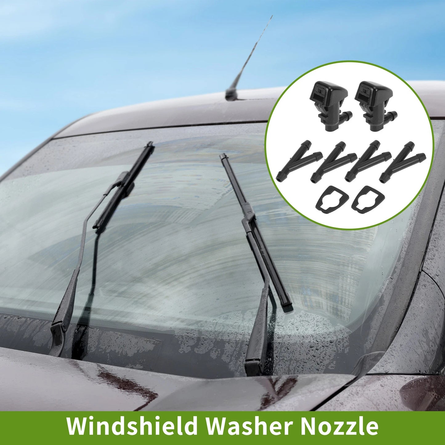 Windshield Washer Nozzle With Hose Connector for Jeep