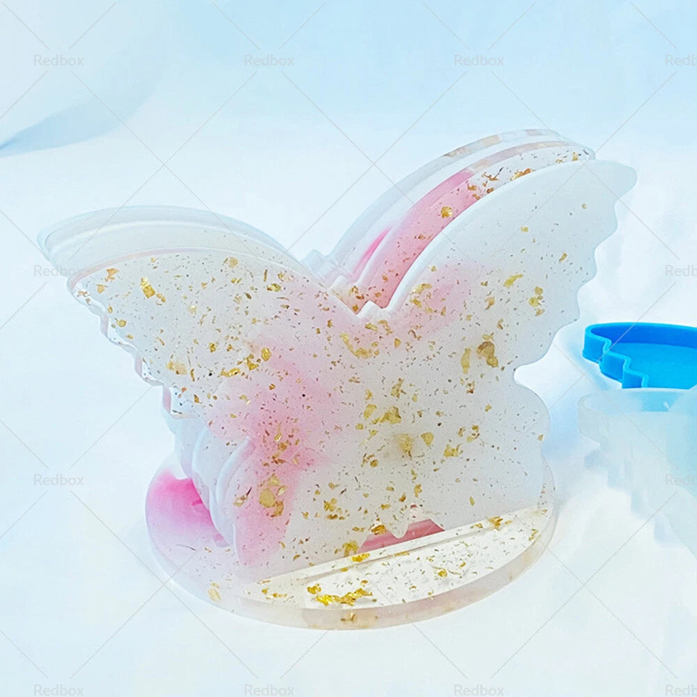 4 x Butterfly Shaped Coaster Molds & Holder for Epoxy Resin
