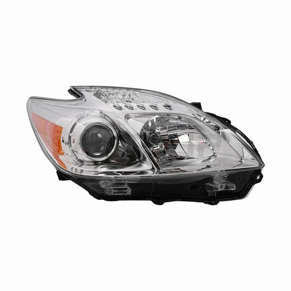 Halogen Front Headlights Chrome for Toyota Prius (2010–2011)