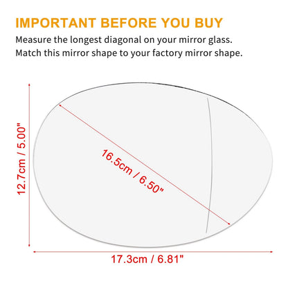 Heated Right Side Mirror Glass w/ Backing Plate for Mini Cooper (2014-2020)
